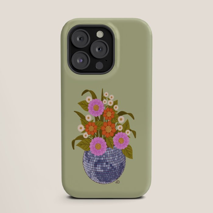 1970s Disco Ball Flower Pot  iPhone Case