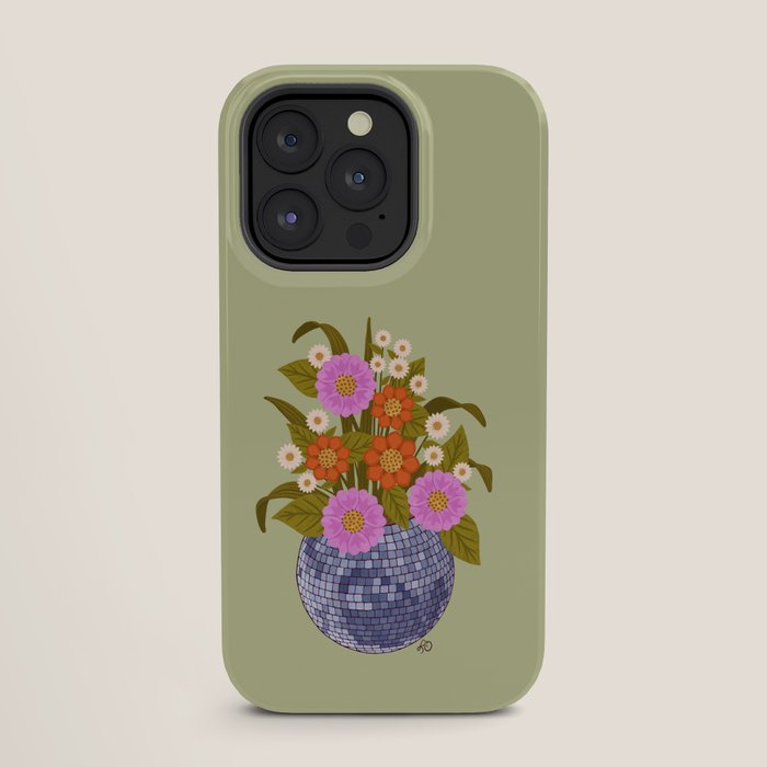 1970s Disco Ball Flower Pot  iPhone Case