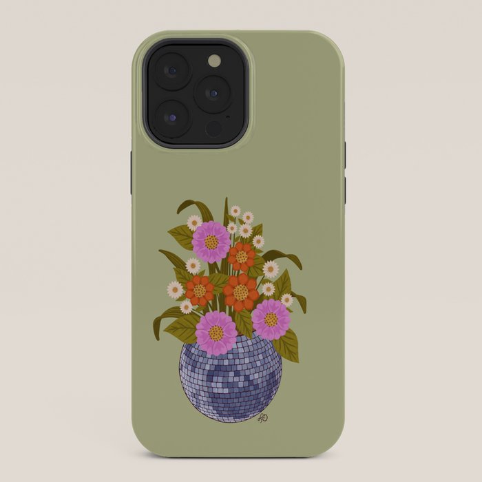 1970s Disco Ball Flower Pot  iPhone Case