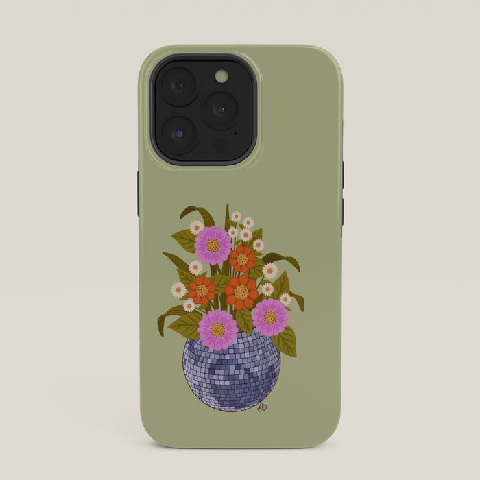 1970s Disco Ball Flower Pot  iPhone Case