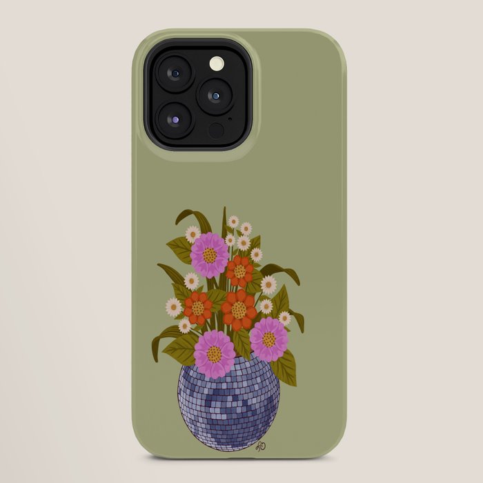 1970s Disco Ball Flower Pot  iPhone Case