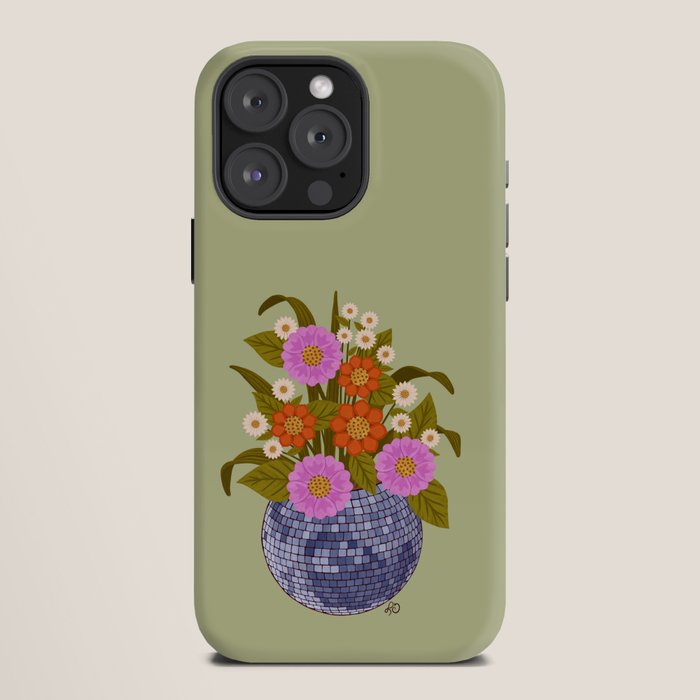 1970s Disco Ball Flower Pot  iPhone Case