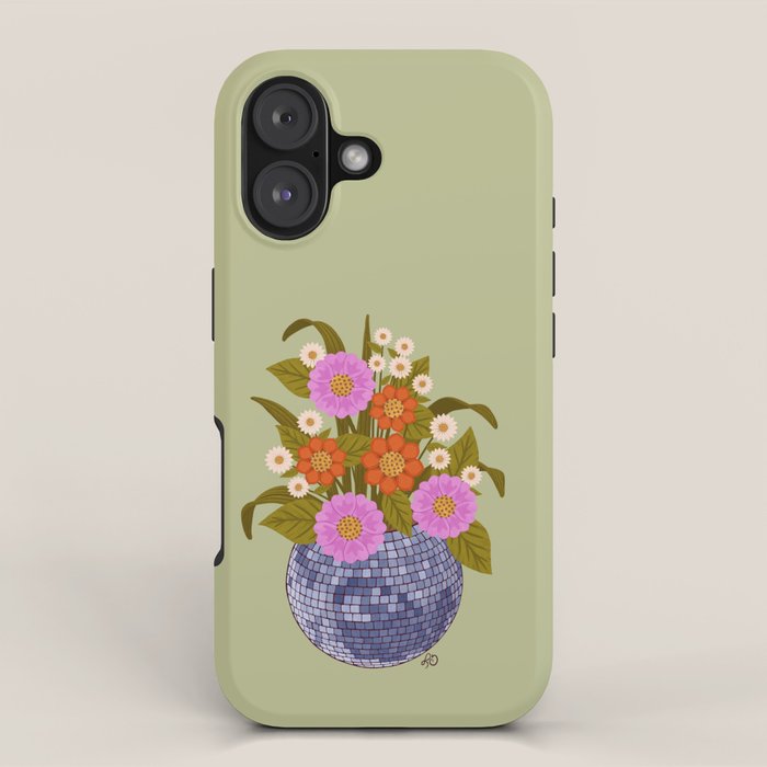 1970s Disco Ball Flower Pot  iPhone Case