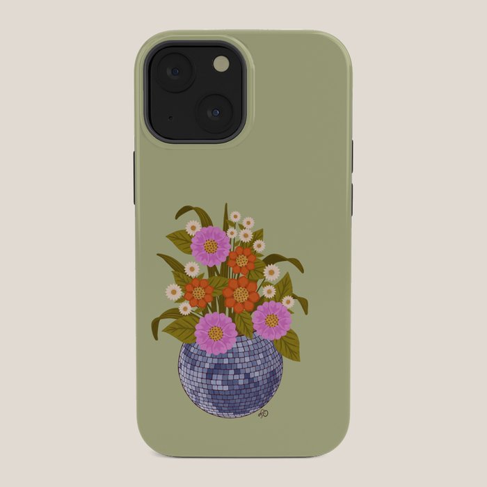 1970s Disco Ball Flower Pot  iPhone Case
