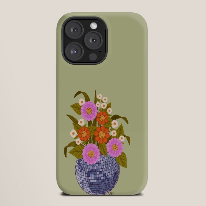 1970s Disco Ball Flower Pot  iPhone Case