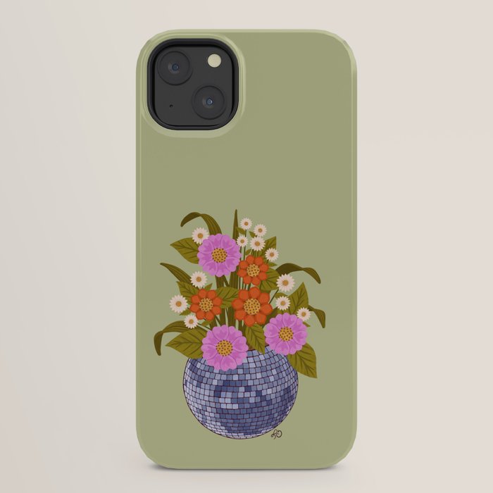 1970s Disco Ball Flower Pot  iPhone Case