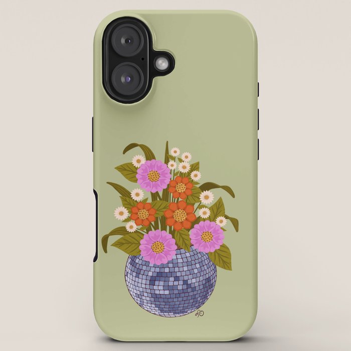 1970s Disco Ball Flower Pot  iPhone Case