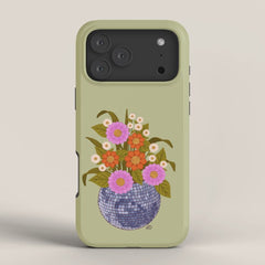 1970s Disco Ball Flower Pot  iPhone Case