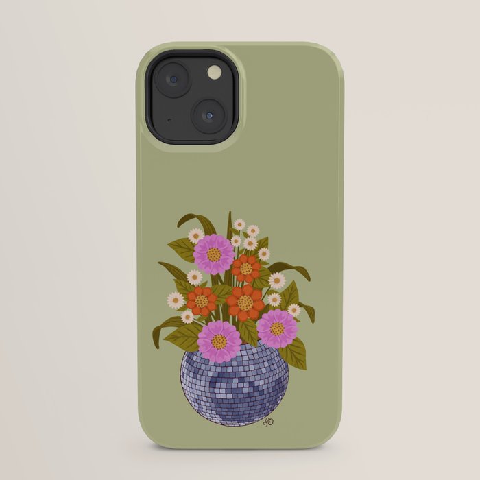 1970s Disco Ball Flower Pot  iPhone Case