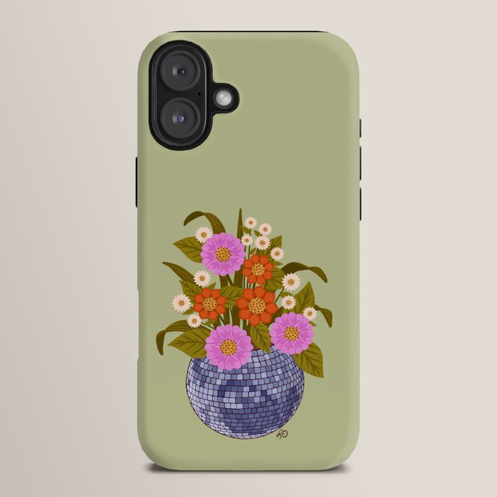 1970s Disco Ball Flower Pot  iPhone Case