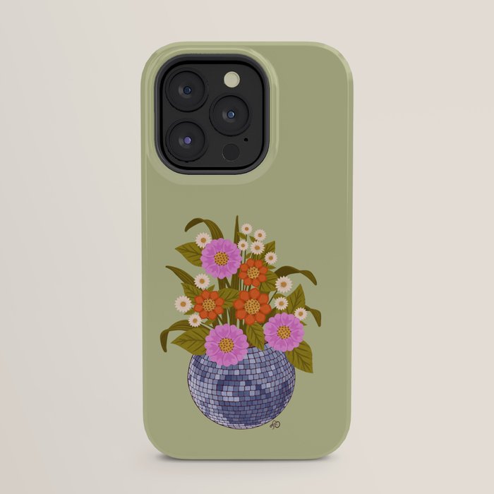 1970s Disco Ball Flower Pot  iPhone Case
