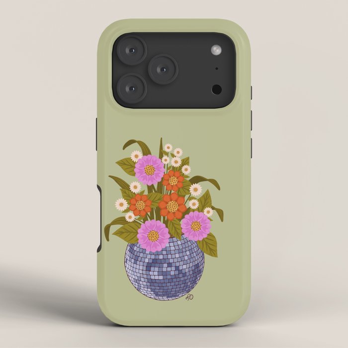 1970s Disco Ball Flower Pot  iPhone Case