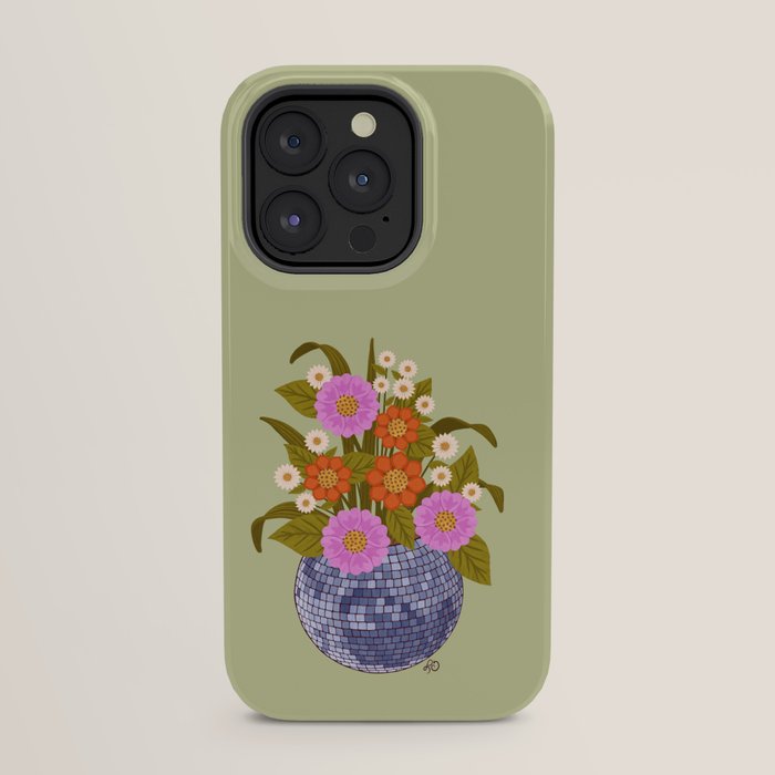 1970s Disco Ball Flower Pot  iPhone Case
