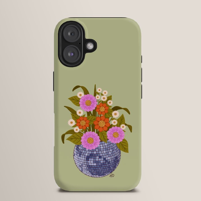 1970s Disco Ball Flower Pot  iPhone Case