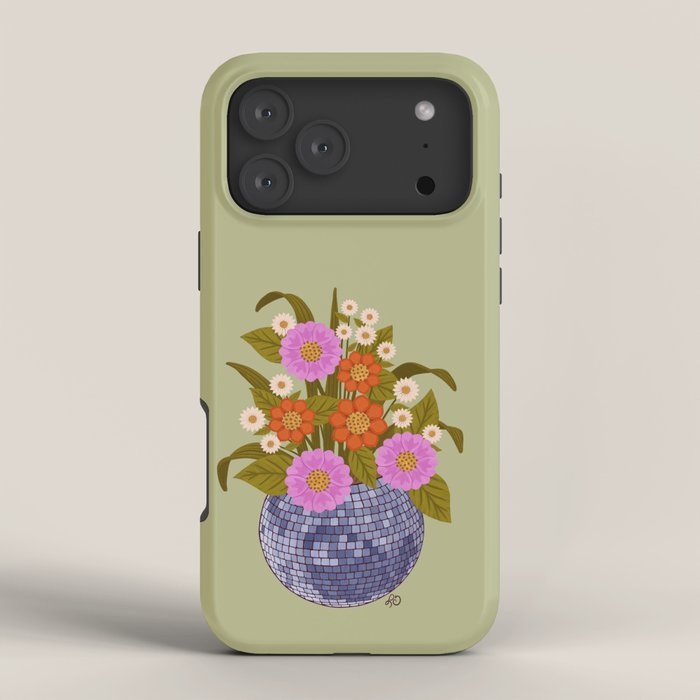 1970s Disco Ball Flower Pot  iPhone Case