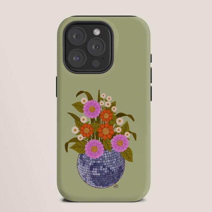1970s Disco Ball Flower Pot  iPhone Case