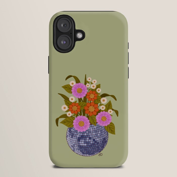1970s Disco Ball Flower Pot  iPhone Case