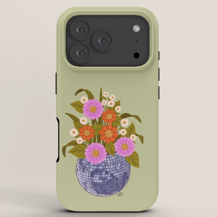 1970s Disco Ball Flower Pot  iPhone Case