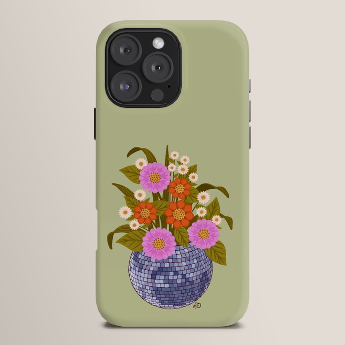 1970s Disco Ball Flower Pot  iPhone Case