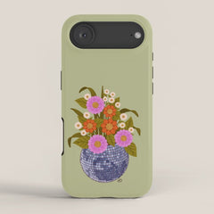 1970s Disco Ball Flower Pot  iPhone Case