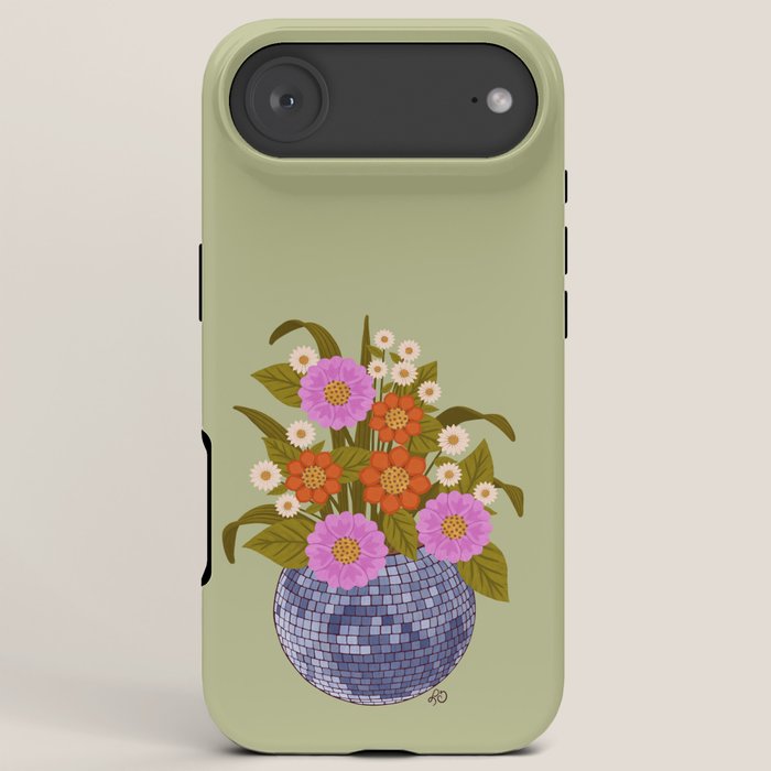 1970s Disco Ball Flower Pot  iPhone Case