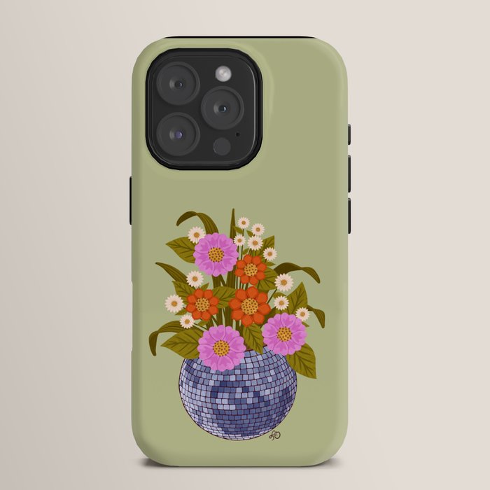 1970s Disco Ball Flower Pot  iPhone Case