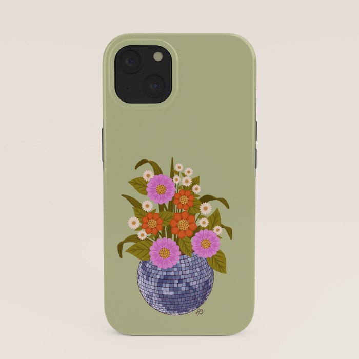 1970s Disco Ball Flower Pot  iPhone Case