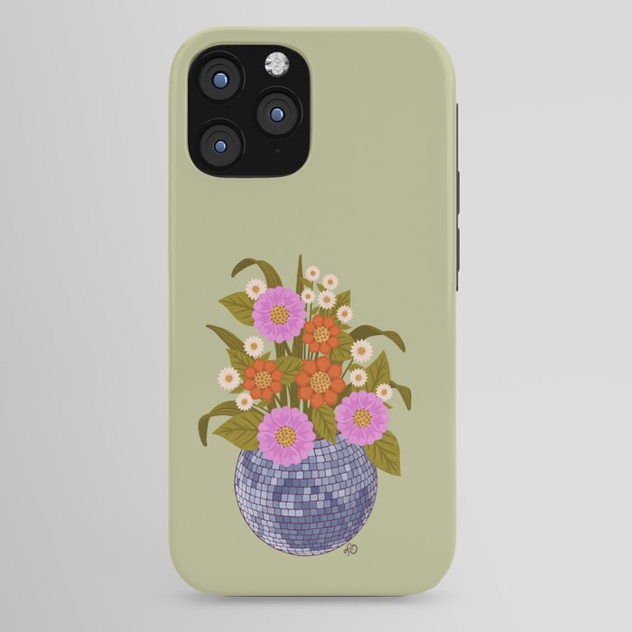 1970s Disco Ball Flower Pot  iPhone Case