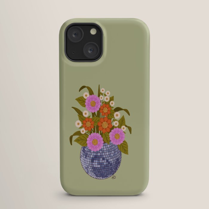 1970s Disco Ball Flower Pot  iPhone Case
