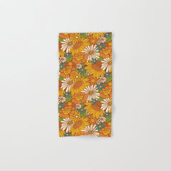 70s Retro Floral Bath Towel