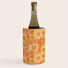 70s Retro Daisy Floral Wine Chiller
