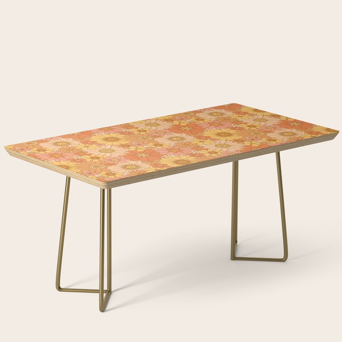 70s Retro Daisy Floral Coffee Table
