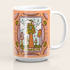 16. Tower Tarot Mushroom Coffee Mug