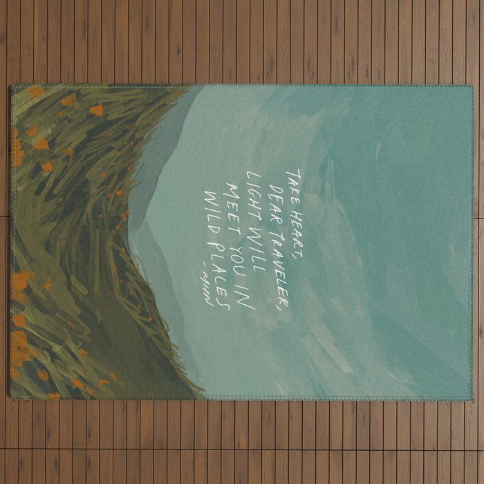 "Take Heart, Dear Traveller, Light Will Meet You In Wild Places." | Landscape Design Outdoor Rug