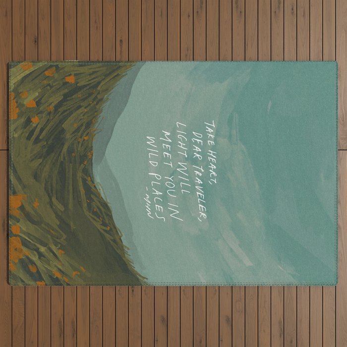 "Take Heart, Dear Traveller, Light Will Meet You In Wild Places." | Landscape Design Outdoor Rug