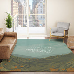 "Take Heart, Dear Traveller, Light Will Meet You In Wild Places." | Landscape Design Rug