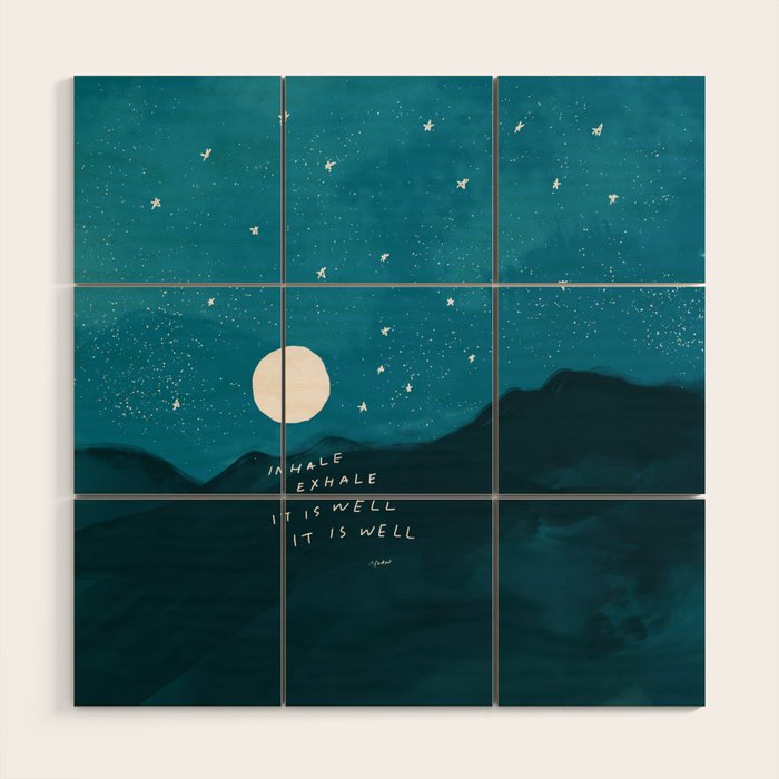 "Inhale Exhale It is Well It Is Well" Wood Wall Art