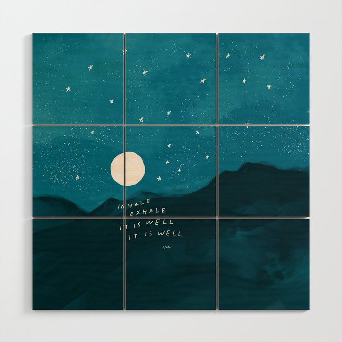 "Inhale Exhale It is Well It Is Well" Wood Wall Art