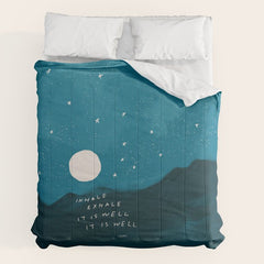 "Inhale Exhale It is Well It Is Well" Comforter