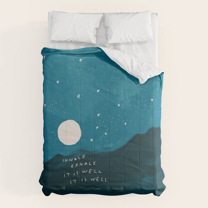 "Inhale Exhale It is Well It Is Well" Comforter