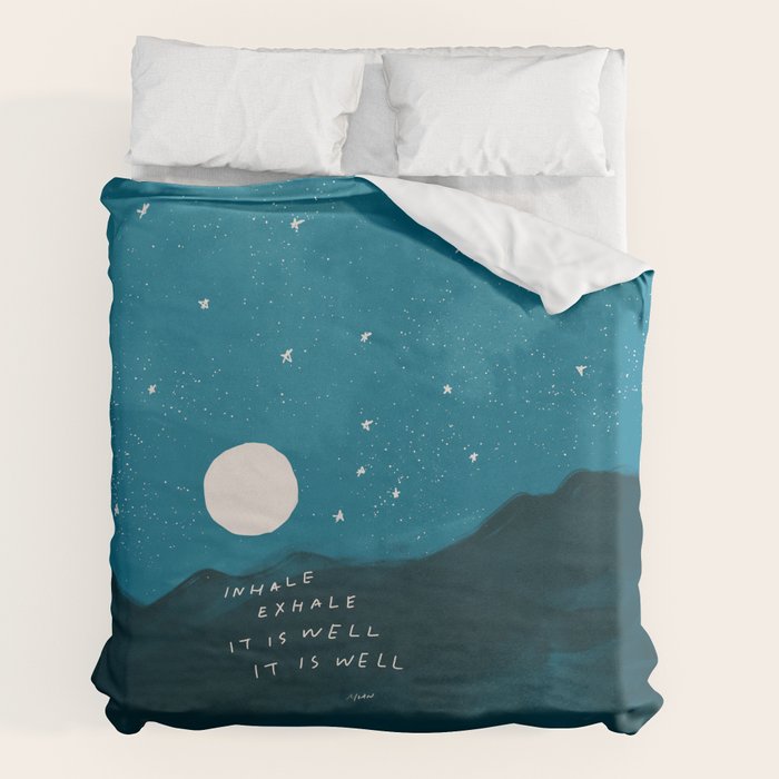 "Inhale Exhale It is Well It Is Well" Duvet Cover