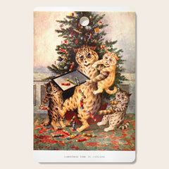 Christmas Time In Catland' Louis Wain Vintage Cat Cutting Board