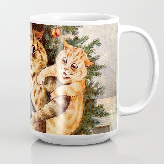 Christmas Time In Catland' Louis Wain Vintage Cat Coffee Mug