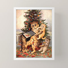 Christmas Time In Catland' Louis Wain Vintage Cat Mini Art Print