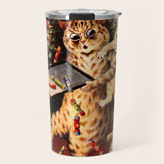 Christmas Time In Catland' Louis Wain Vintage Cat Travel Mug