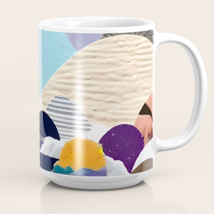 A Fantastic Journey, Graphic Collage Eclectic, Cutout Pop Art Contemporary, Snow Mountain Winter Textures Patterns, Geometric Digital Coffee Mug