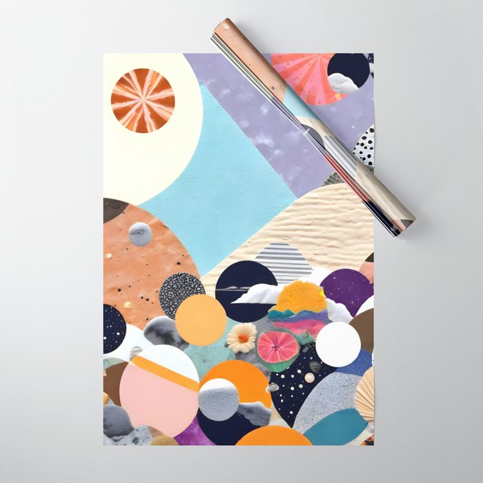 A Fantastic Journey, Graphic Collage Eclectic, Cutout Pop Art Contemporary, Snow Mountain Winter Textures Patterns, Geometric Digital Wrapping Paper