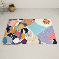 A Fantastic Journey, Graphic Collage Eclectic, Cutout Pop Art Contemporary, Snow Mountain Winter Textures Patterns, Geometric Digital Rug