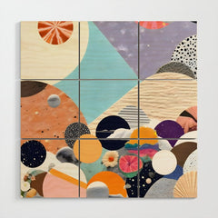 A Fantastic Journey, Graphic Collage Eclectic, Cutout Pop Art Contemporary, Snow Mountain Winter Textures Patterns, Geometric Digital Wood Wall Art