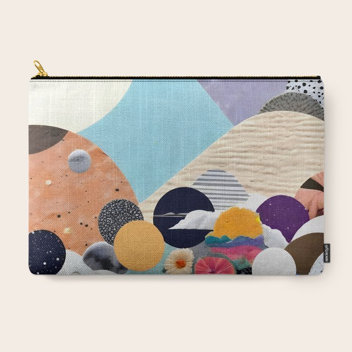 A Fantastic Journey, Graphic Collage Eclectic, Cutout Pop Art Contemporary, Snow Mountain Winter Textures Patterns, Geometric Digital Carry All Pouch